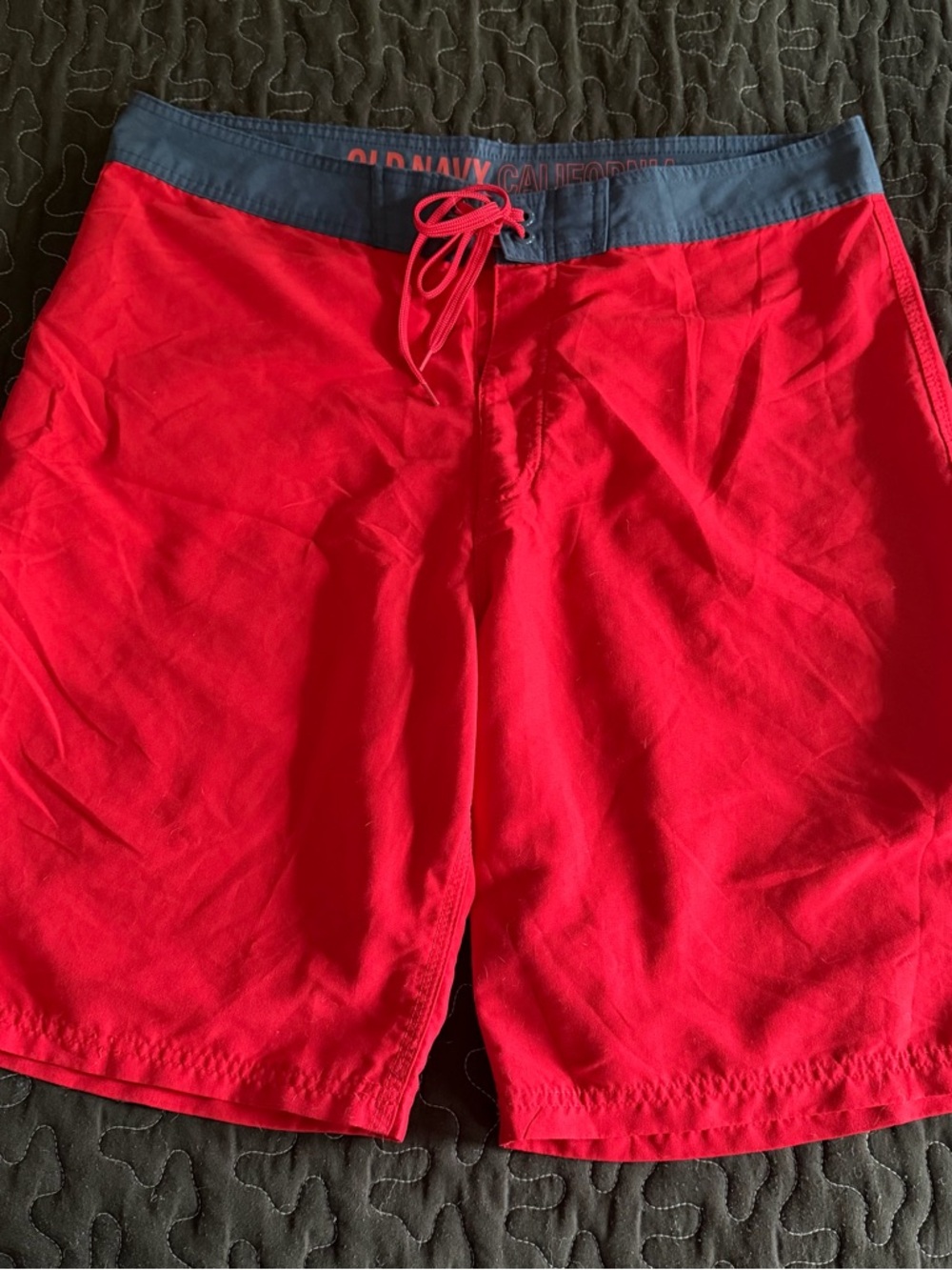 NWOT Old Navy Red Board Shorts with Navy Waistband